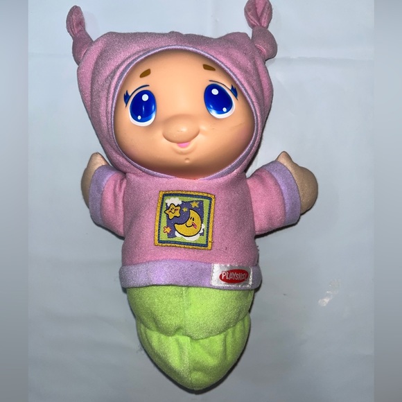 Gloworm Pink Green Glow Worm Hasbro 2008 Musical Night Light Doll use batteries - Picture 9 of 13